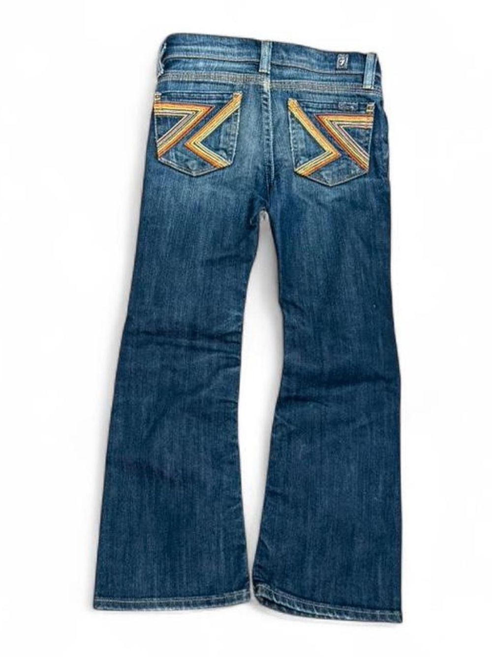 Y2K 7 For All Mankind Embroidered Bedazzled Low Rise Bootcut Jeans